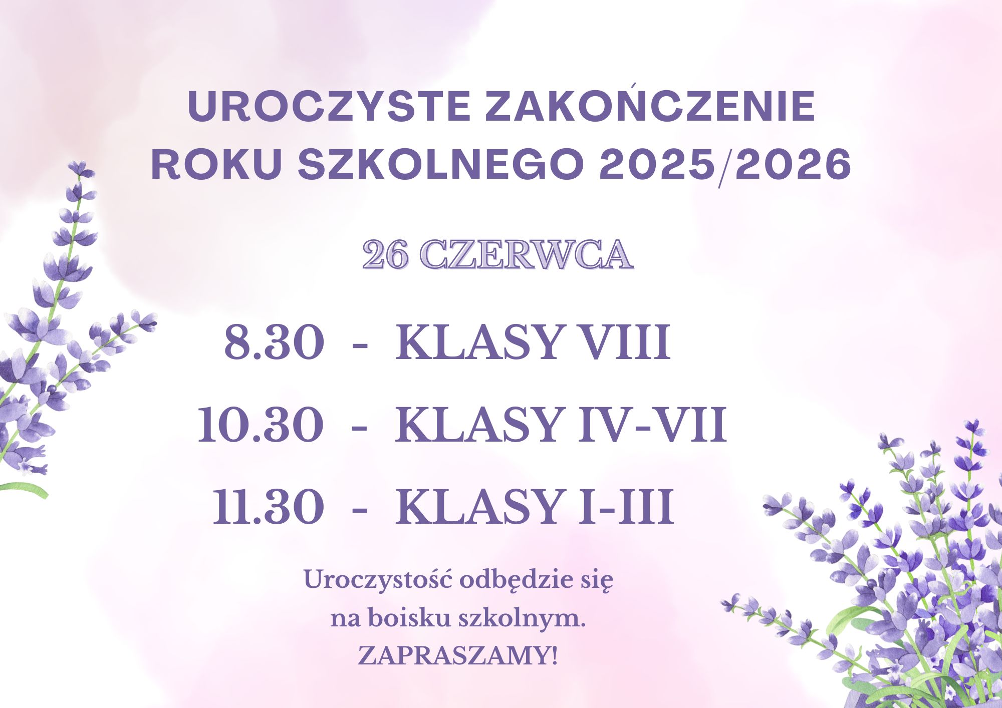 UROCZYSTE ZAKONCZENIE ROKU SZKOLNEGO 20252026